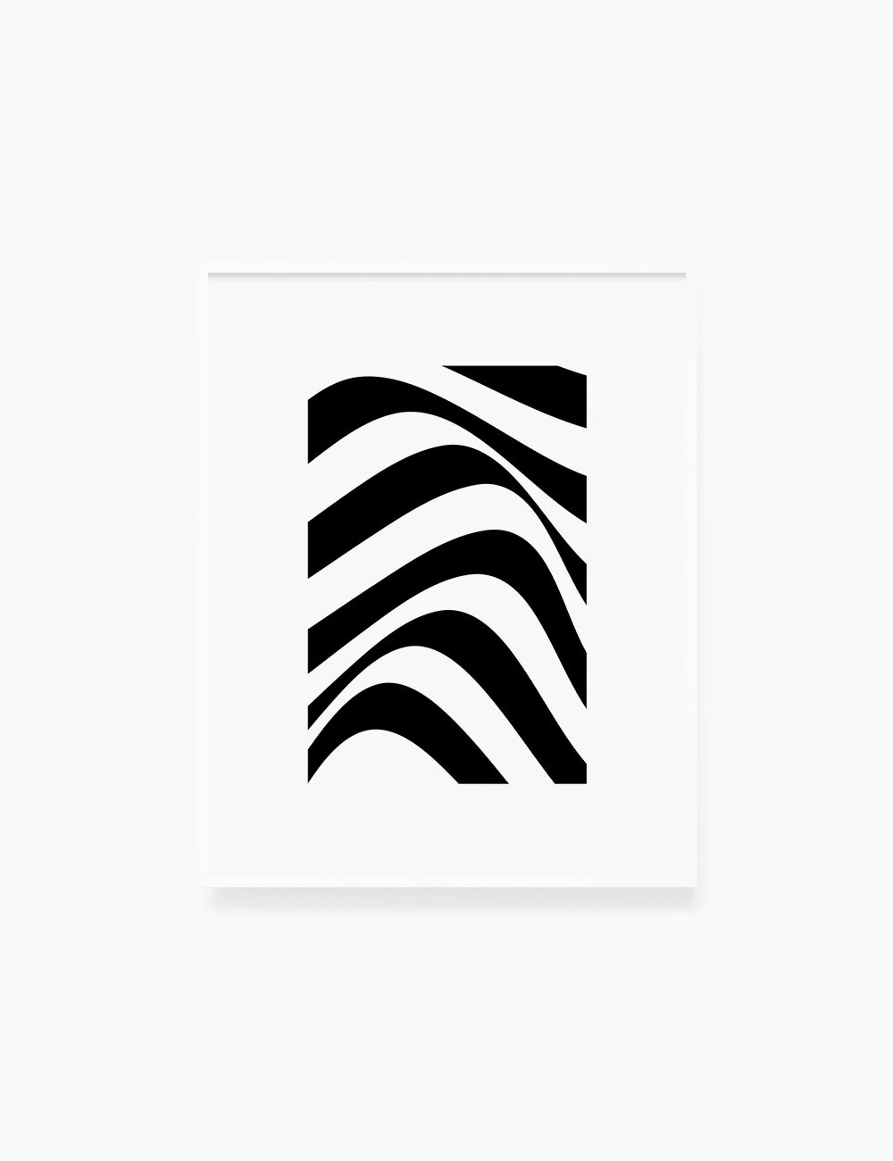 PRINTABLE WALL ART ILLUSTRATION: Minimalist Black and White Abstract Waves. Stylish. Modern. Wavy.