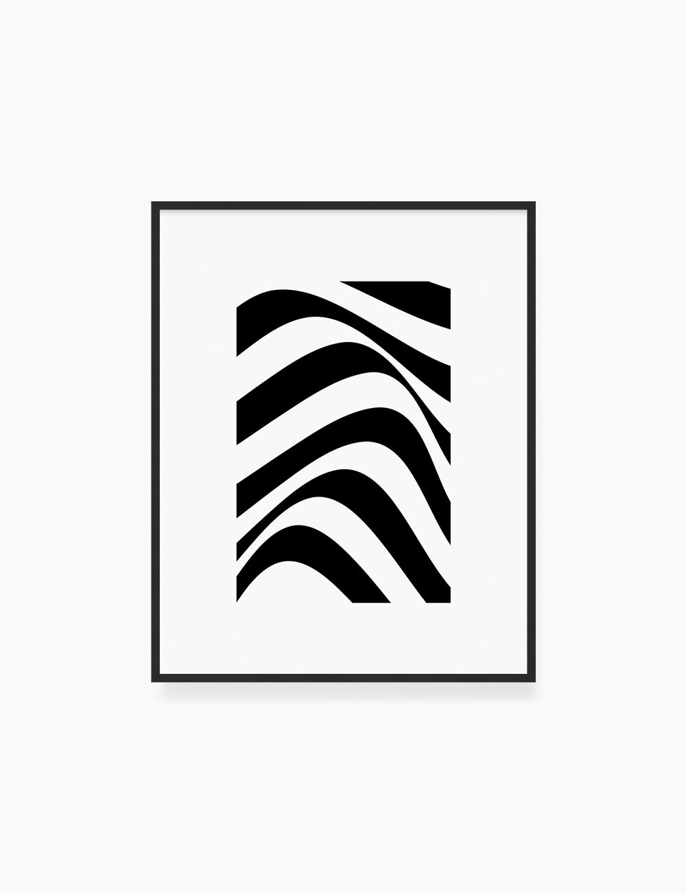 PRINTABLE WALL ART ILLUSTRATION: Minimalist Black and White Abstract Waves. Stylish. Modern. Wavy.