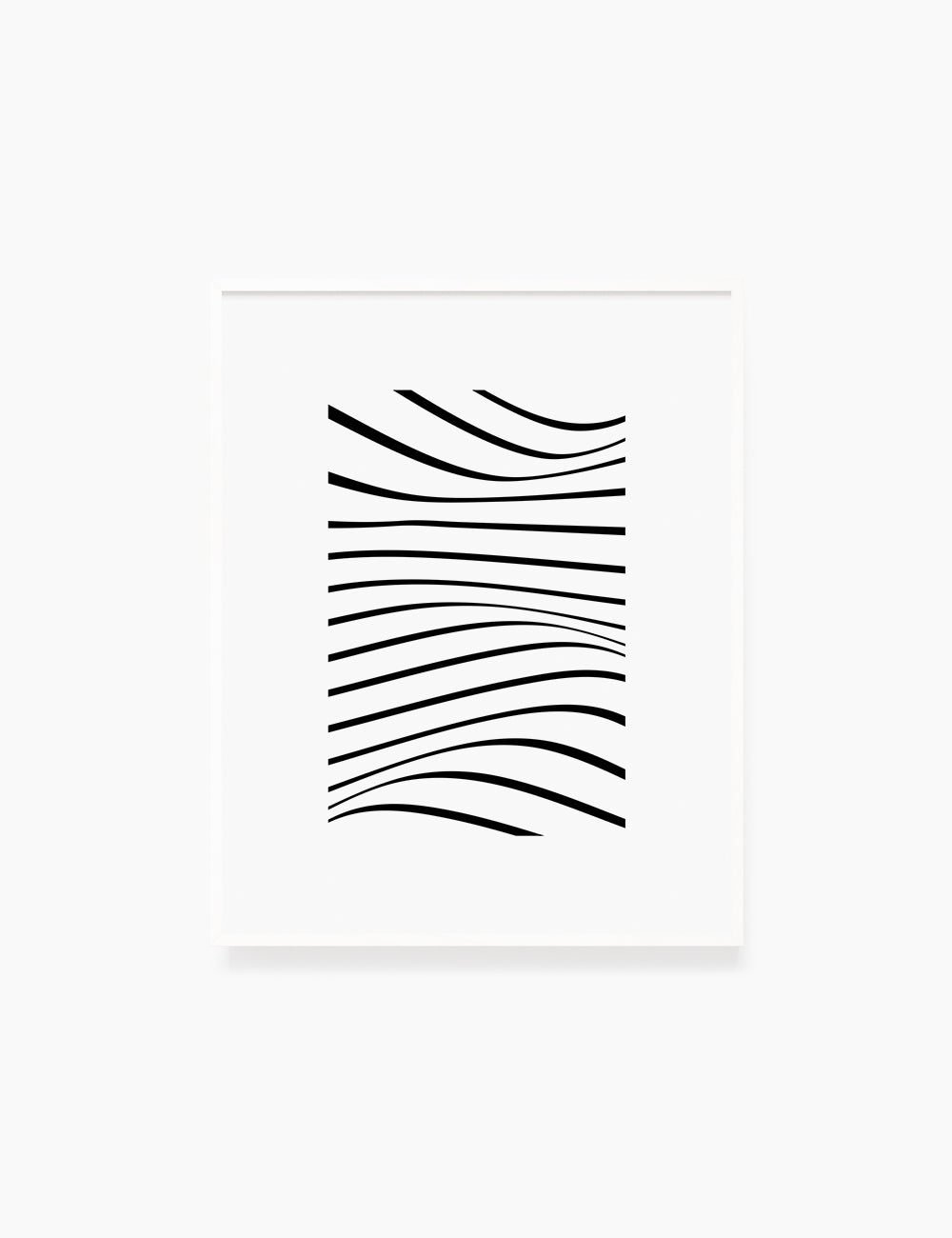 PRINTABLE WALL ART ILLUSTRATION: Minimalist Black and White Abstract Waves. Stylish. Modern. Wavy.