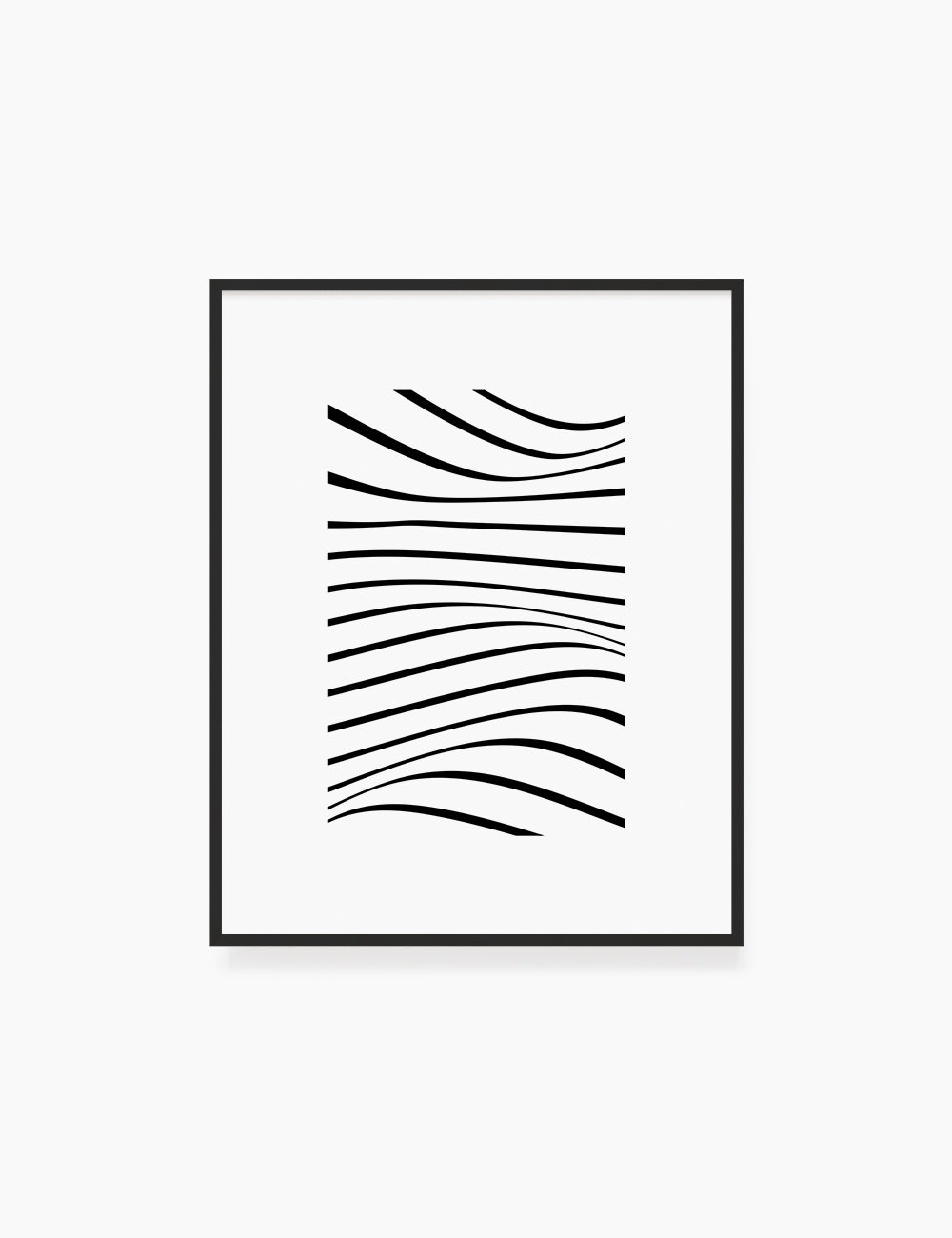 PRINTABLE WALL ART ILLUSTRATION: Minimalist Black and White Abstract Waves. Stylish. Modern. Wavy.