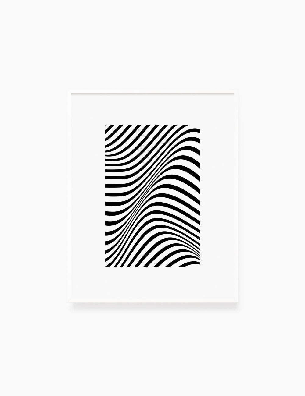 PRINTABLE WALL ART ILLUSTRATION: Minimalist Black and White Abstract Waves. Stylish. Modern. Wavy.