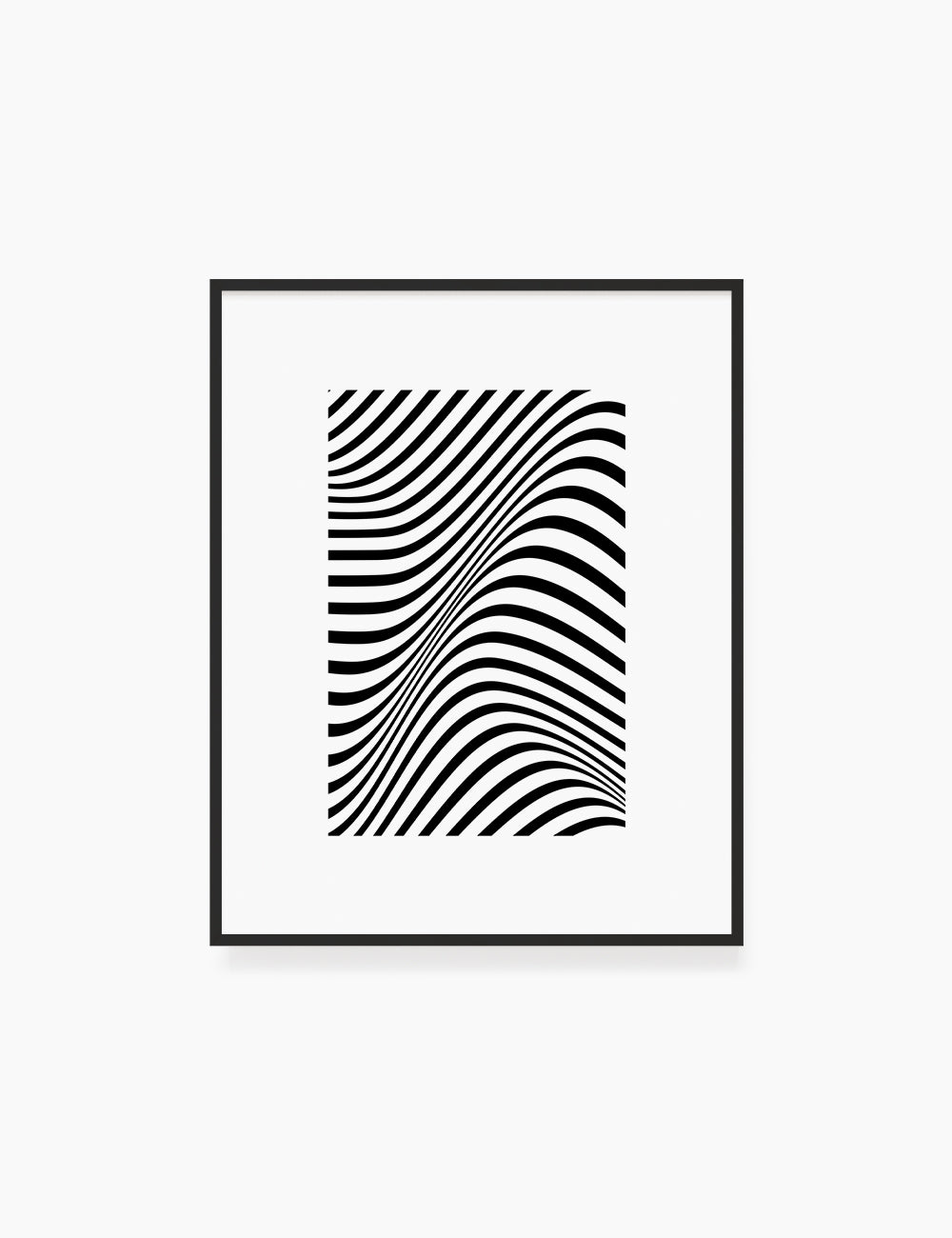 PRINTABLE WALL ART ILLUSTRATION: Minimalist Black and White Abstract Waves. Stylish. Modern. Wavy.