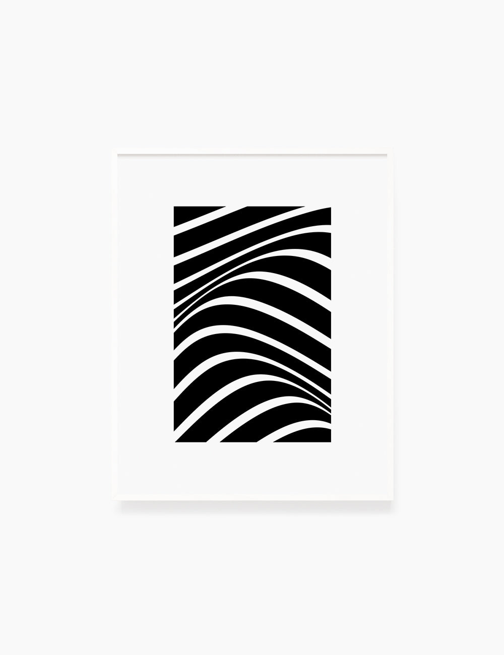 PRINTABLE WALL ART ILLUSTRATION: Minimalist Black and White Abstract Waves. Stylish. Modern. Wavy.