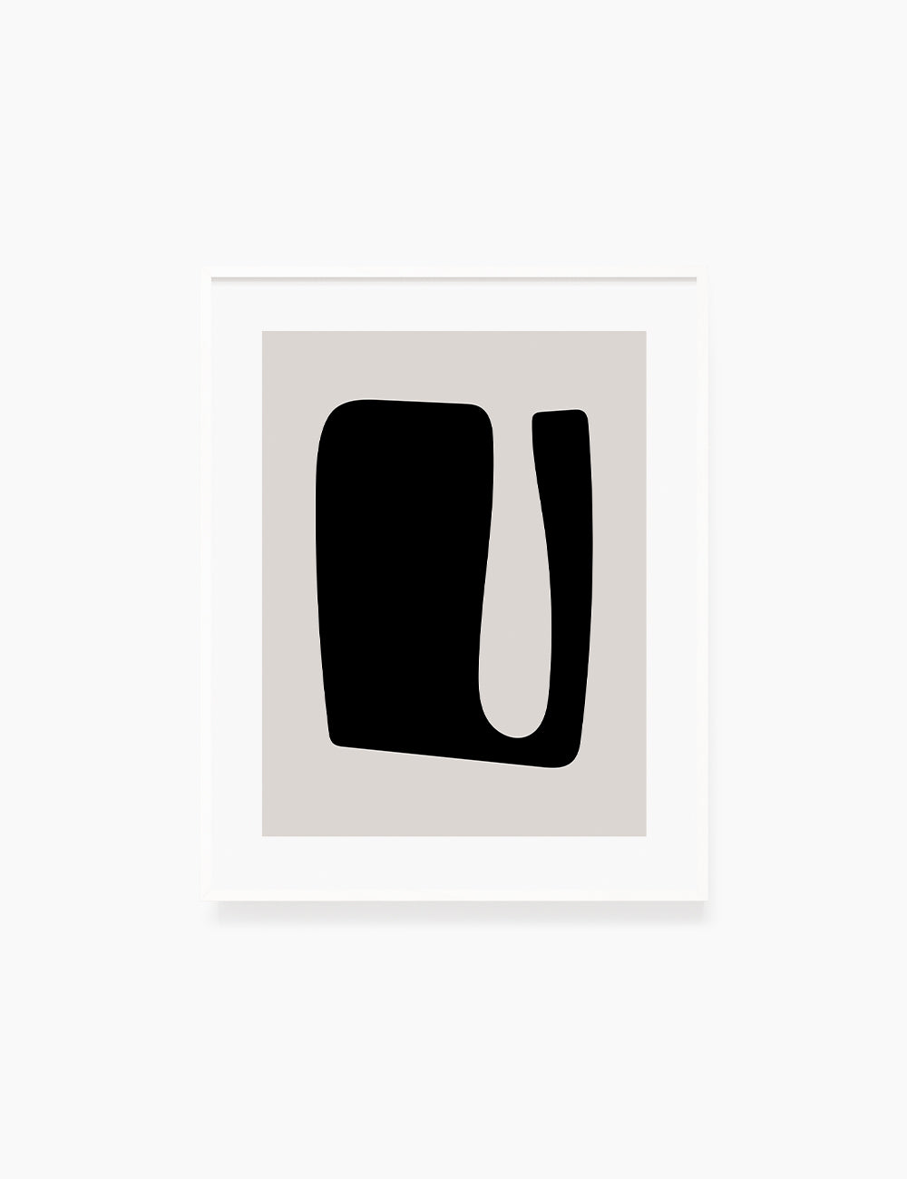 Black and Beige Minimalist Art. Abstract Shape.