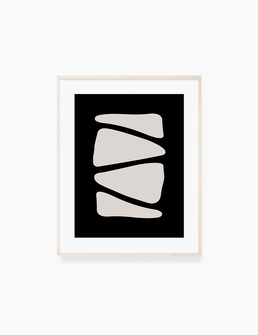 Black and Beige Minimalist Abstract Art. Triangle Shapes.