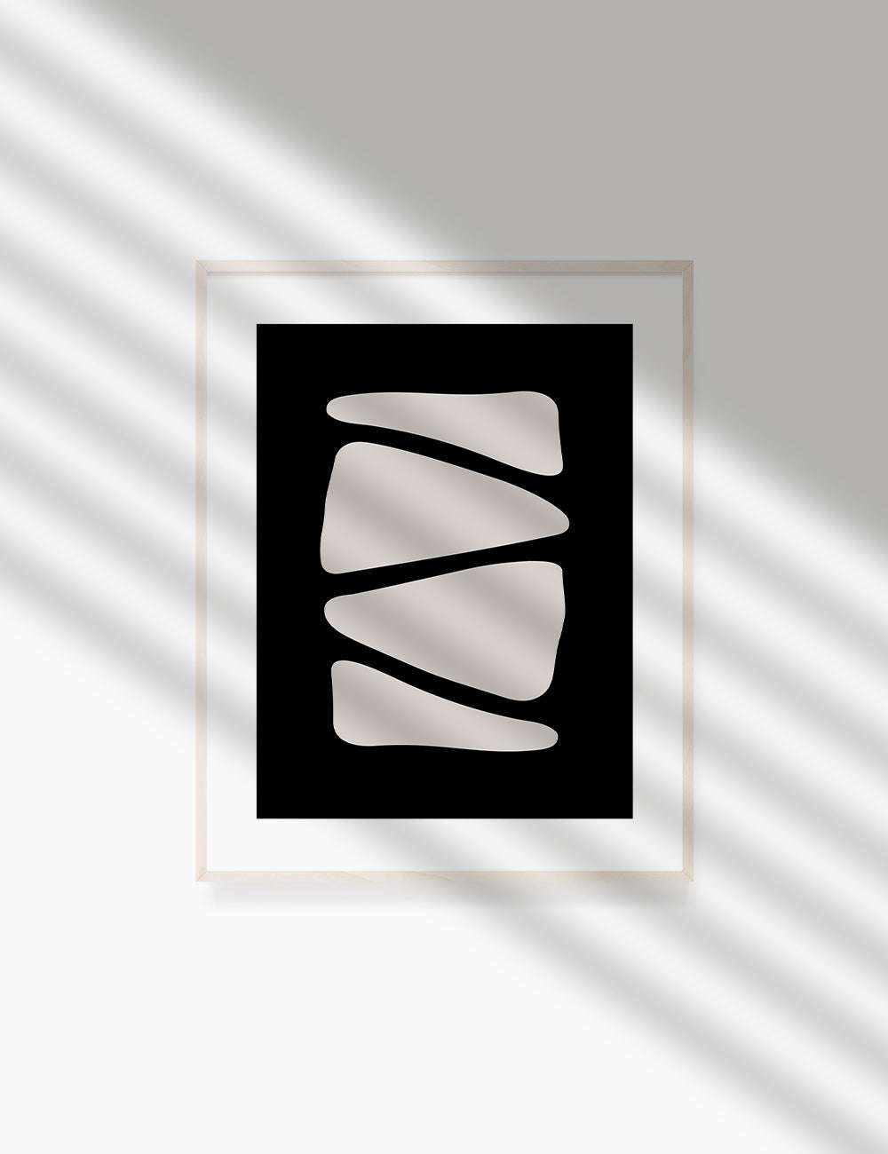 Black and Beige Minimalist Abstract Art. Triangle Shapes.