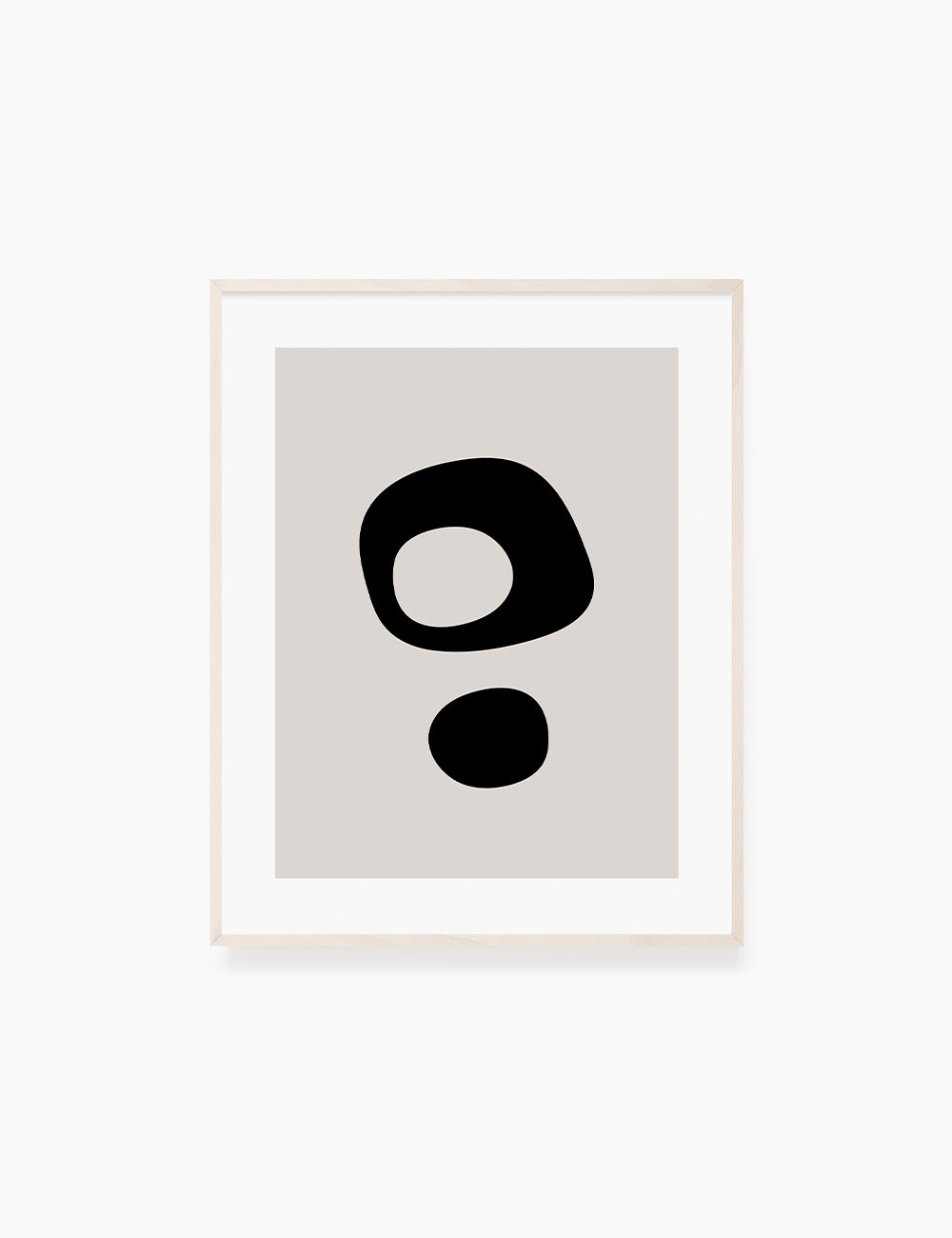 Black and Beige Minimalist Art. Abstract Round Shapes