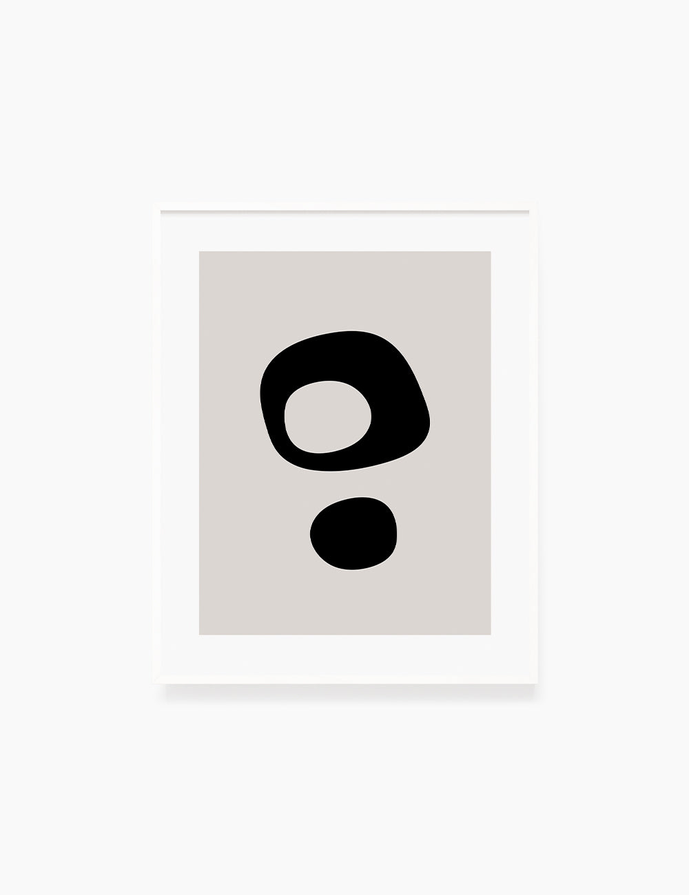 Black and Beige Minimalist Art. Abstract Round Shapes