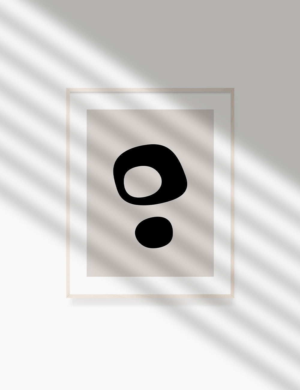 Black and Beige Minimalist Art. Abstract Round Shapes