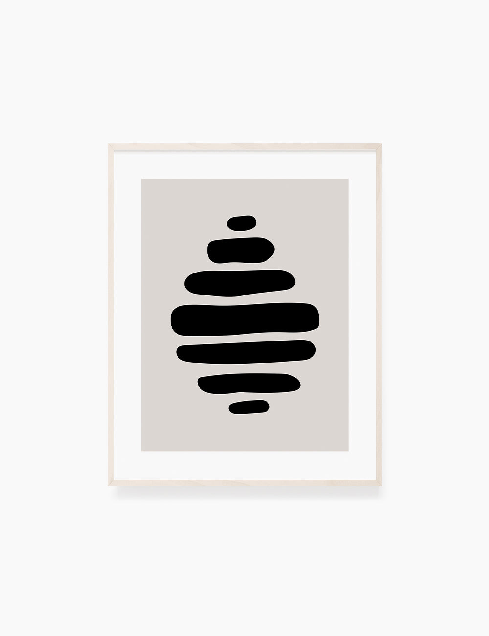 Black and Beige Minimalist Art. Abstract Shapes.