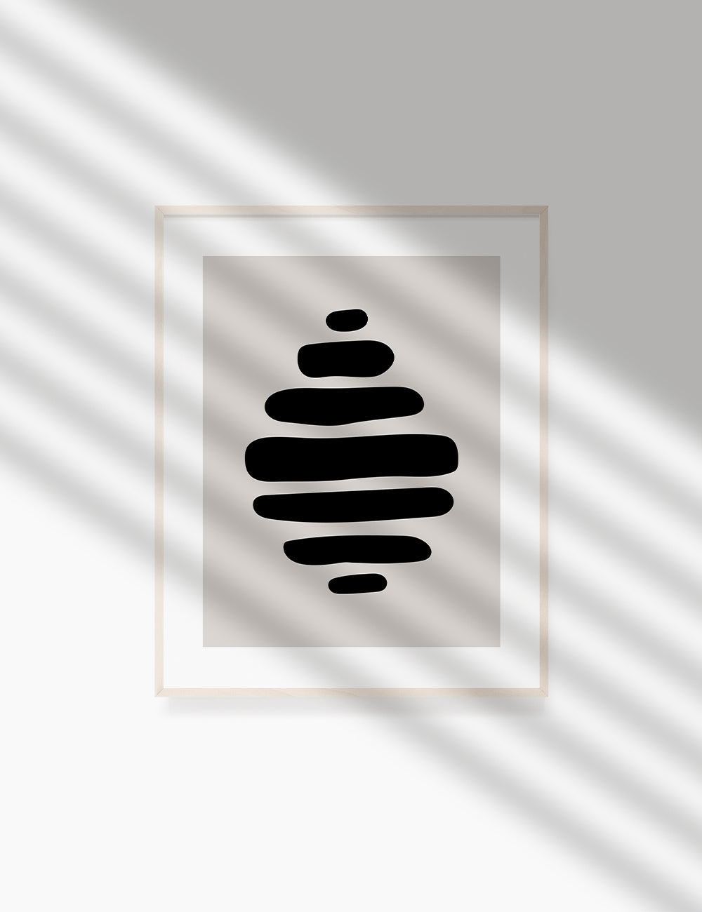 Black and Beige Minimalist Art. Abstract Shapes.