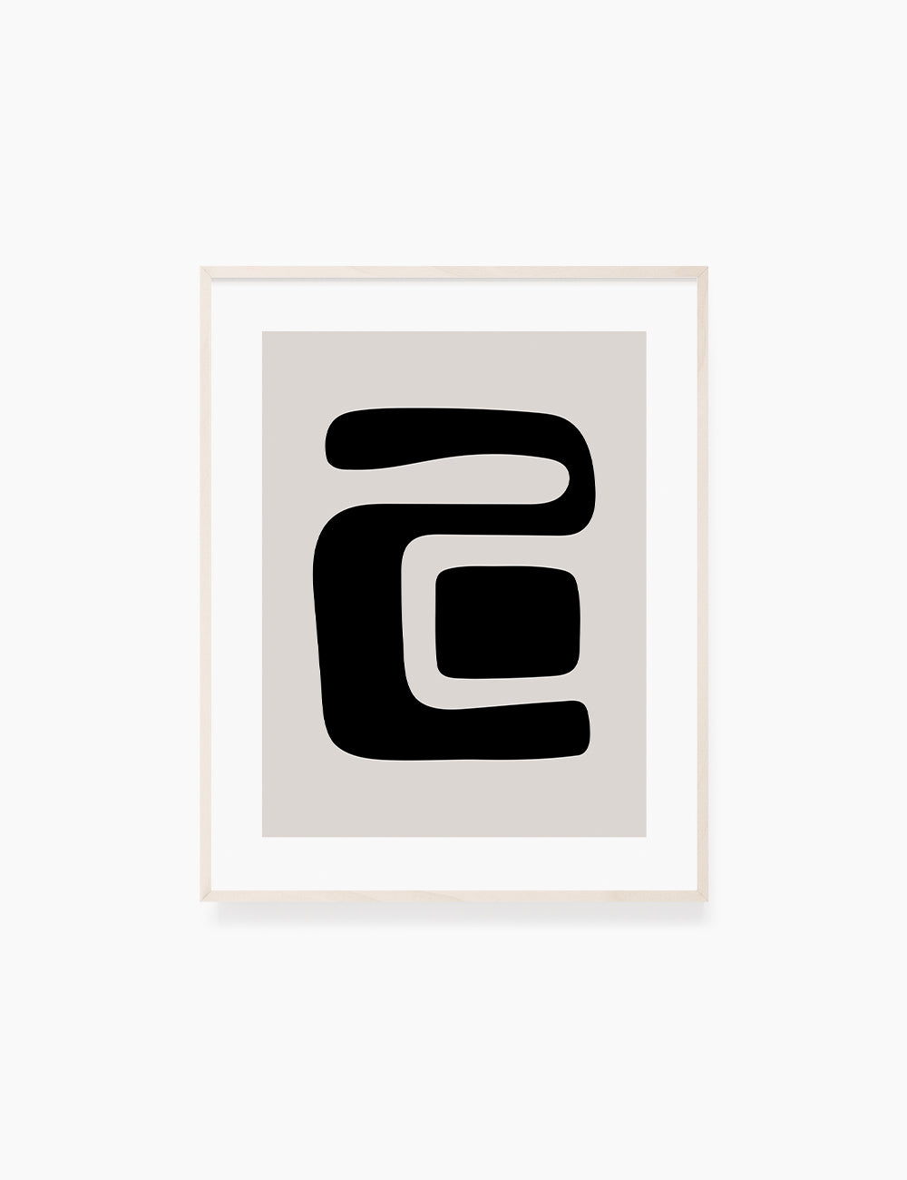 Black and Beige Minimalist Art. Abstract Shapes.