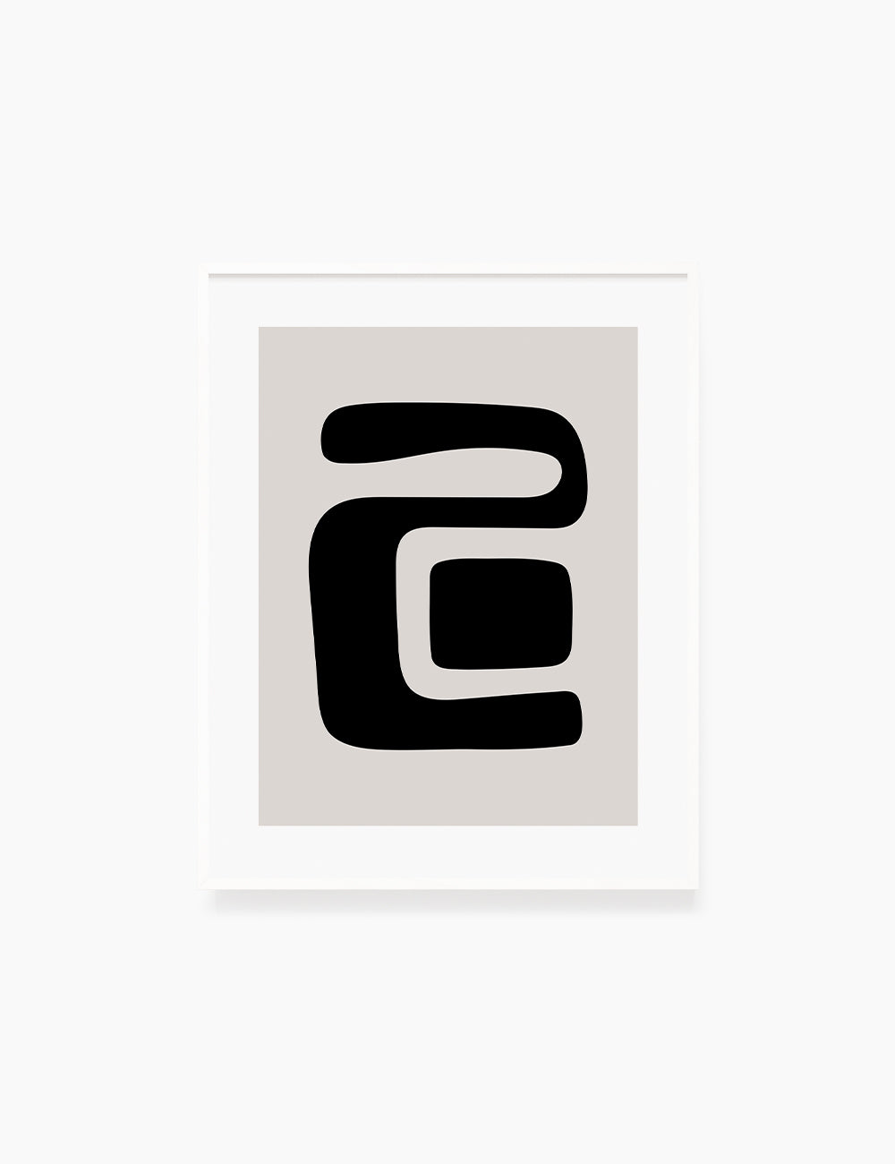 Black and Beige Minimalist Art. Abstract Shapes.