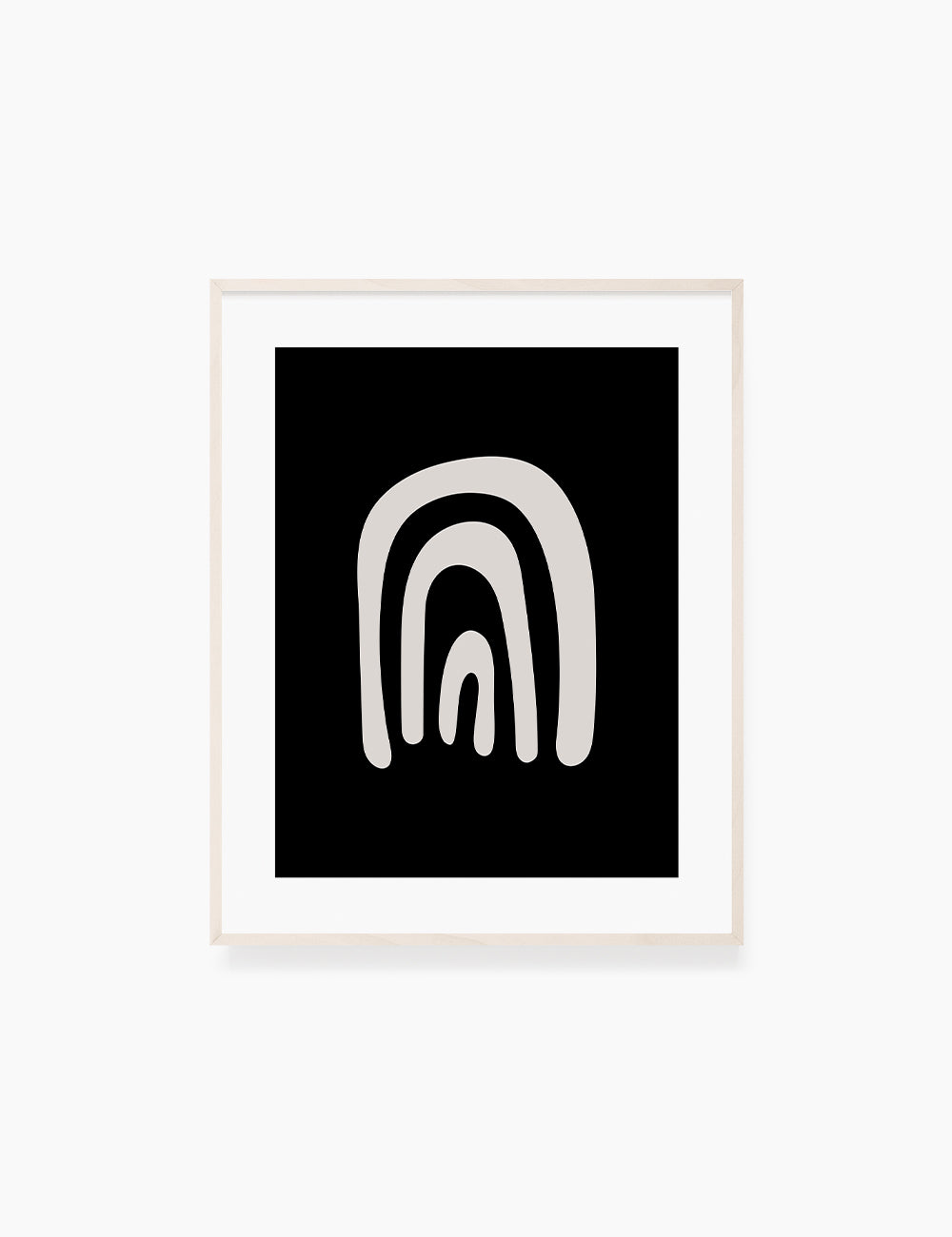 RAINBOW. Black and Beige Minimalist Abstract Art.