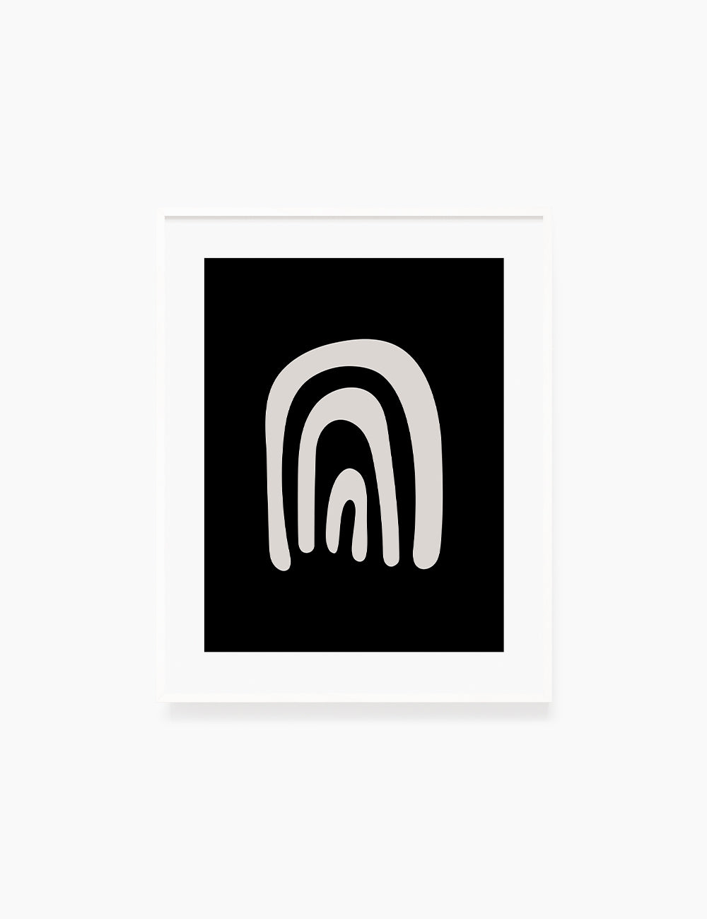 RAINBOW. Black and Beige Minimalist Abstract Art.