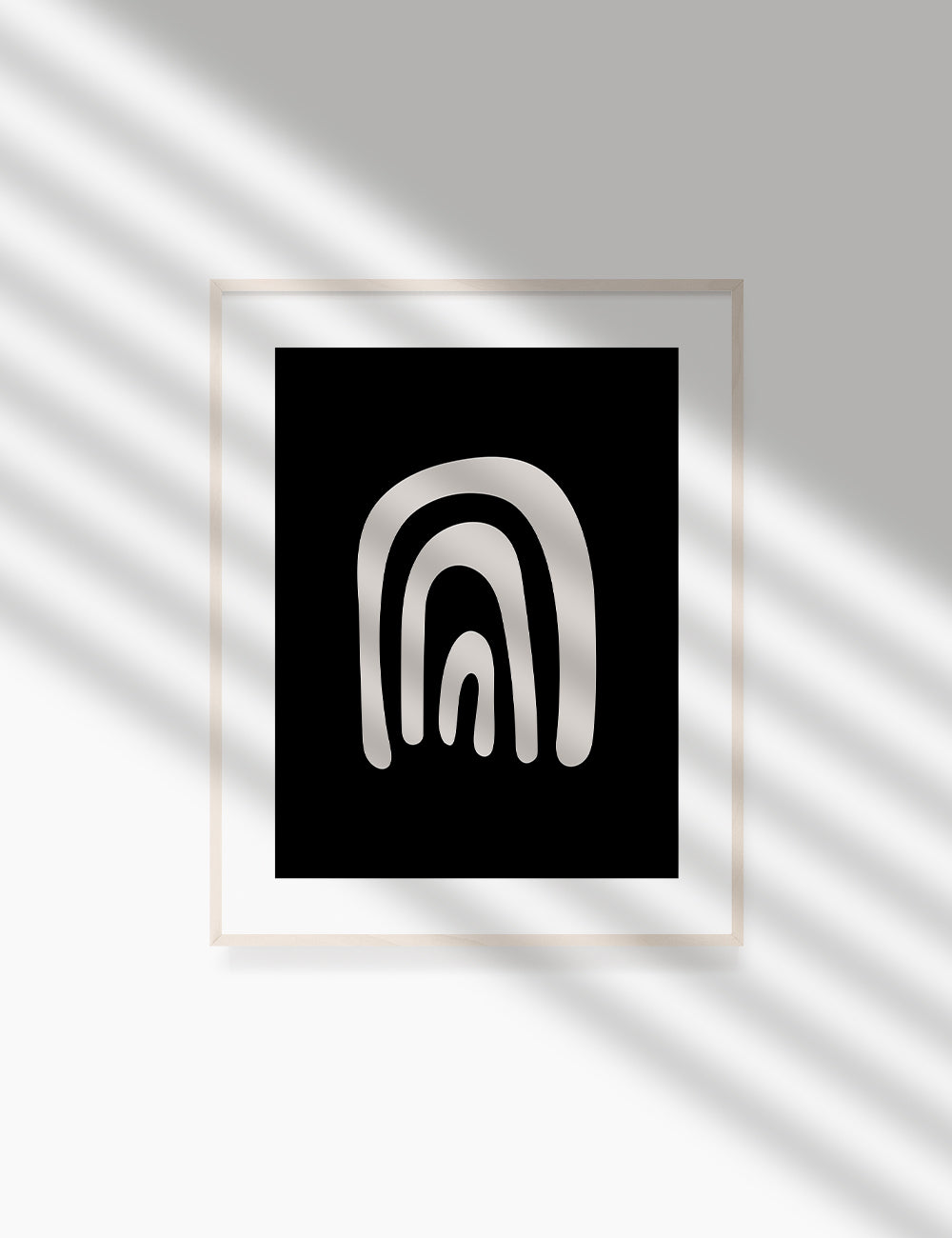 RAINBOW. Black and Beige Minimalist Abstract Art.