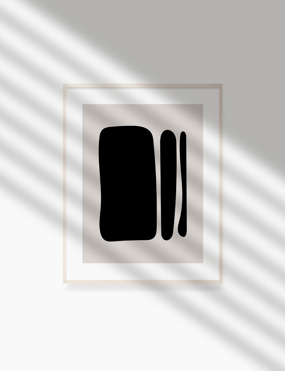 Black and Beige Minimalist Art. Abstract Shapes.