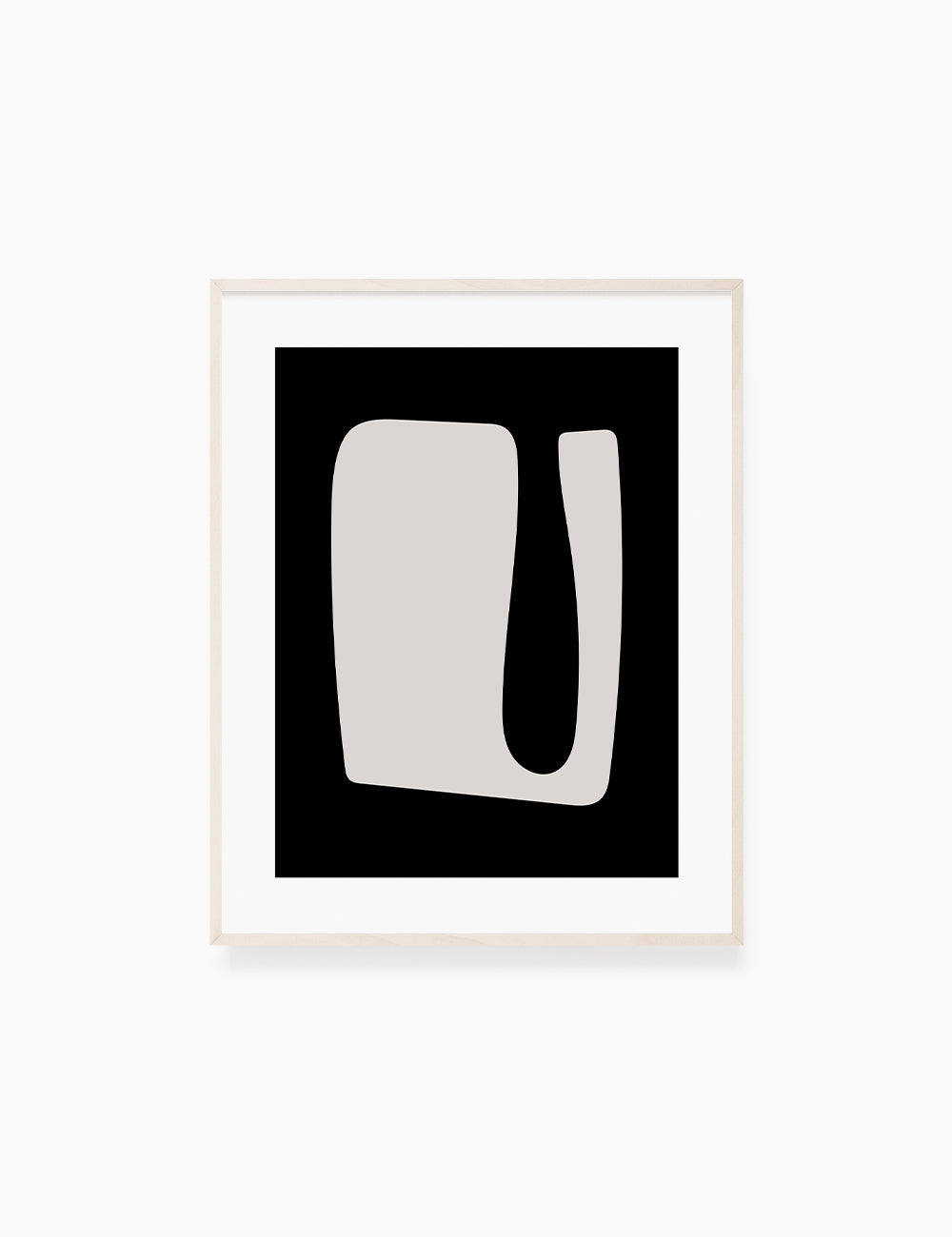 Black and Beige Minimalist Art. Abstract Shape.