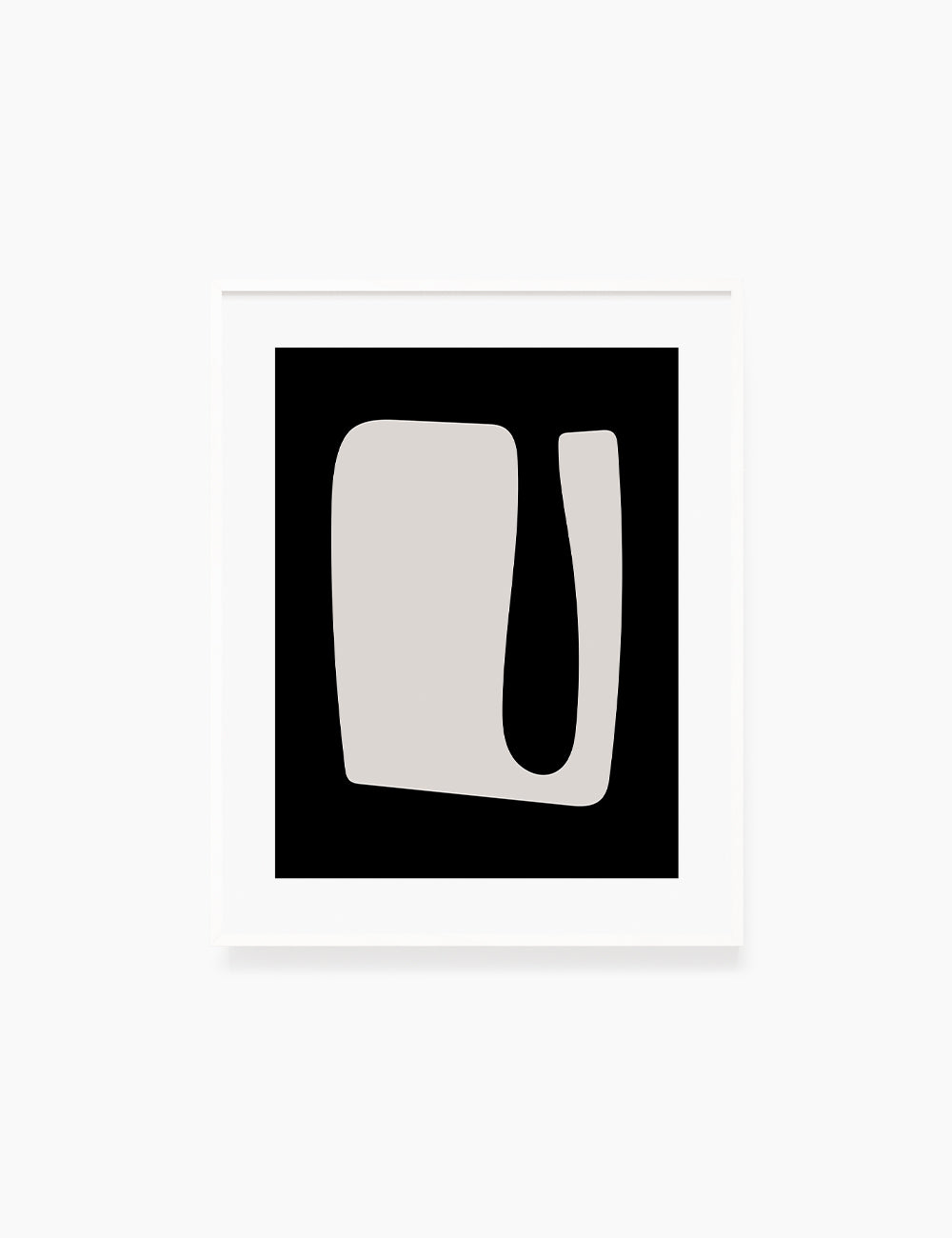 Black and Beige Minimalist Art. Abstract Shape.