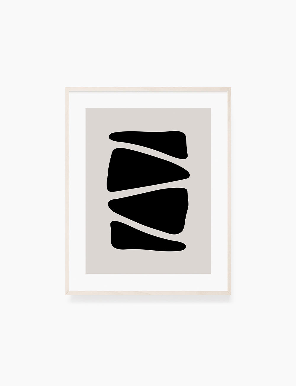 Black and Beige Minimalist Abstract Art. Triangle Shapes.
