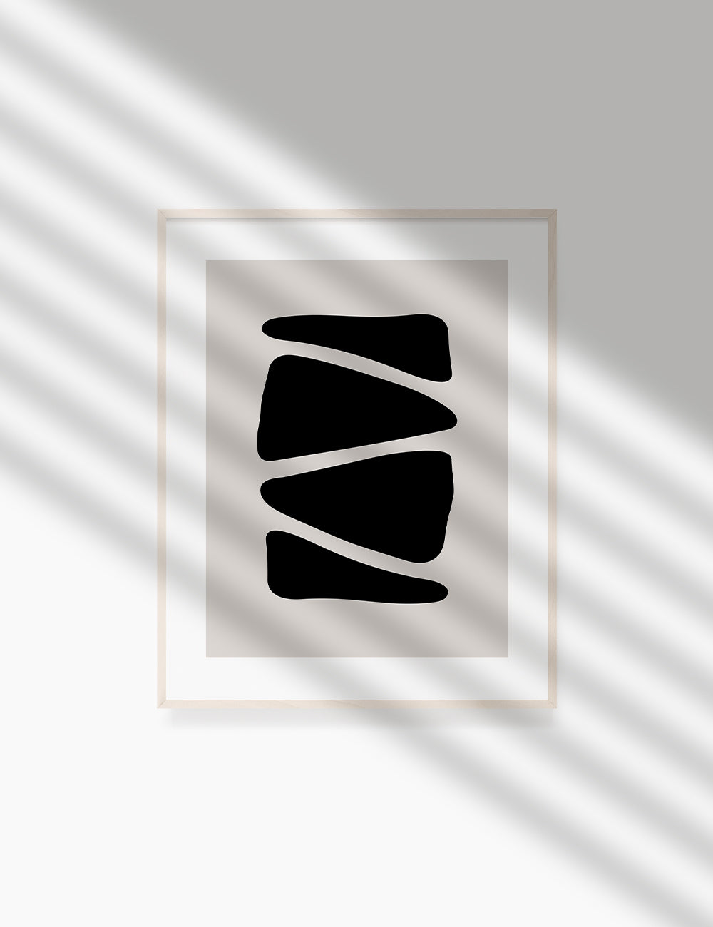 Black and Beige Minimalist Abstract Art. Triangle Shapes.