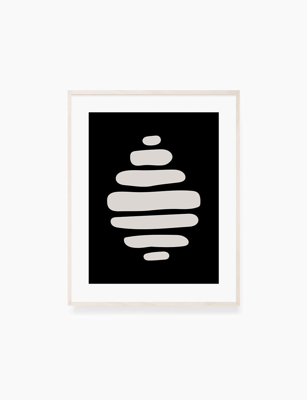 Black and Beige Minimalist Art. Abstract Shapes.