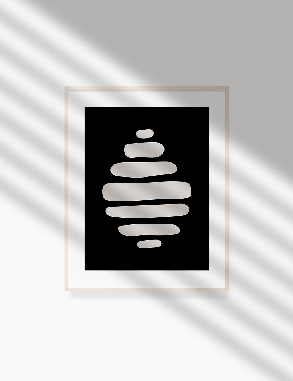 Black and Beige Minimalist Art. Abstract Shapes.
