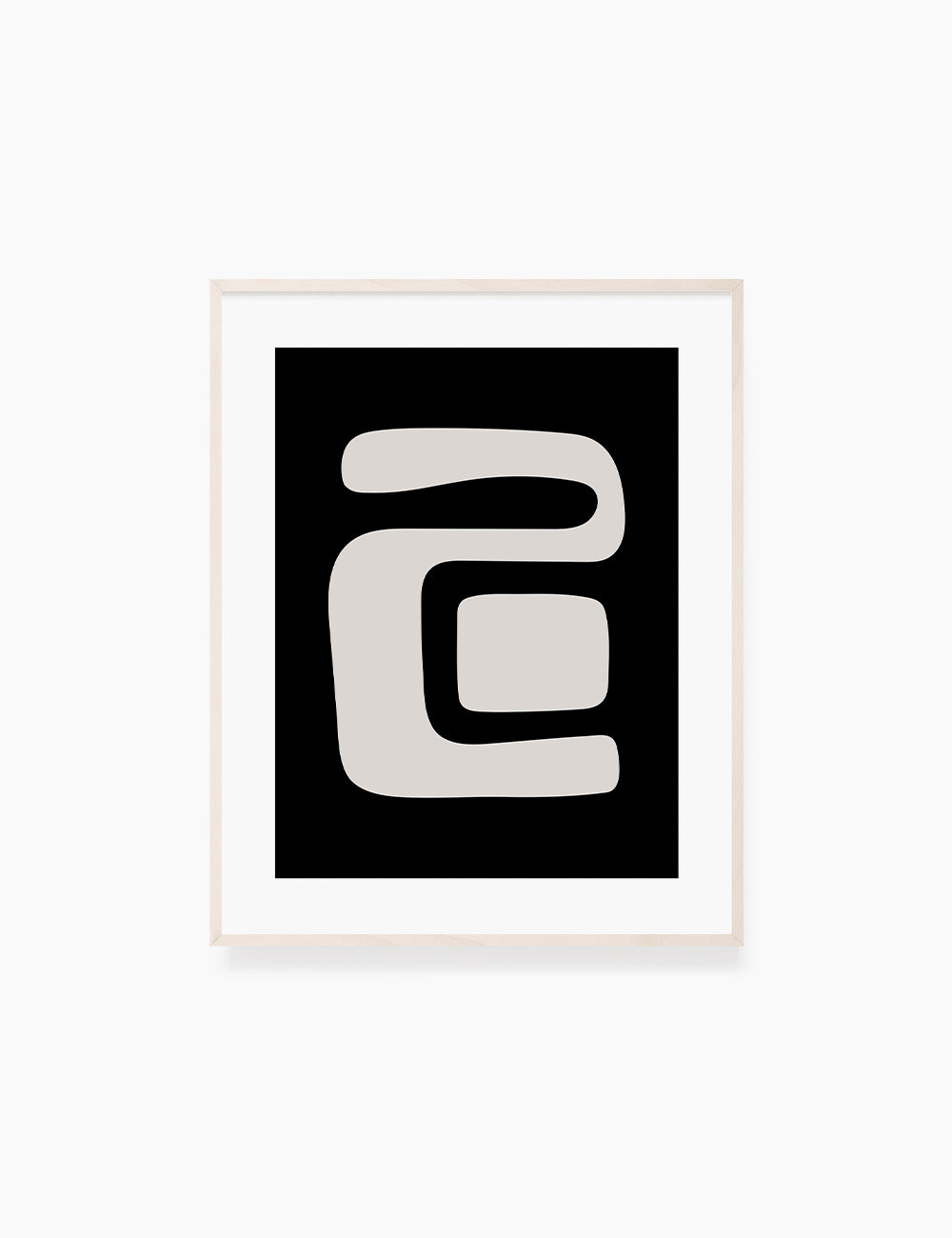 Black and Beige Minimalist Art. Abstract Shapes.