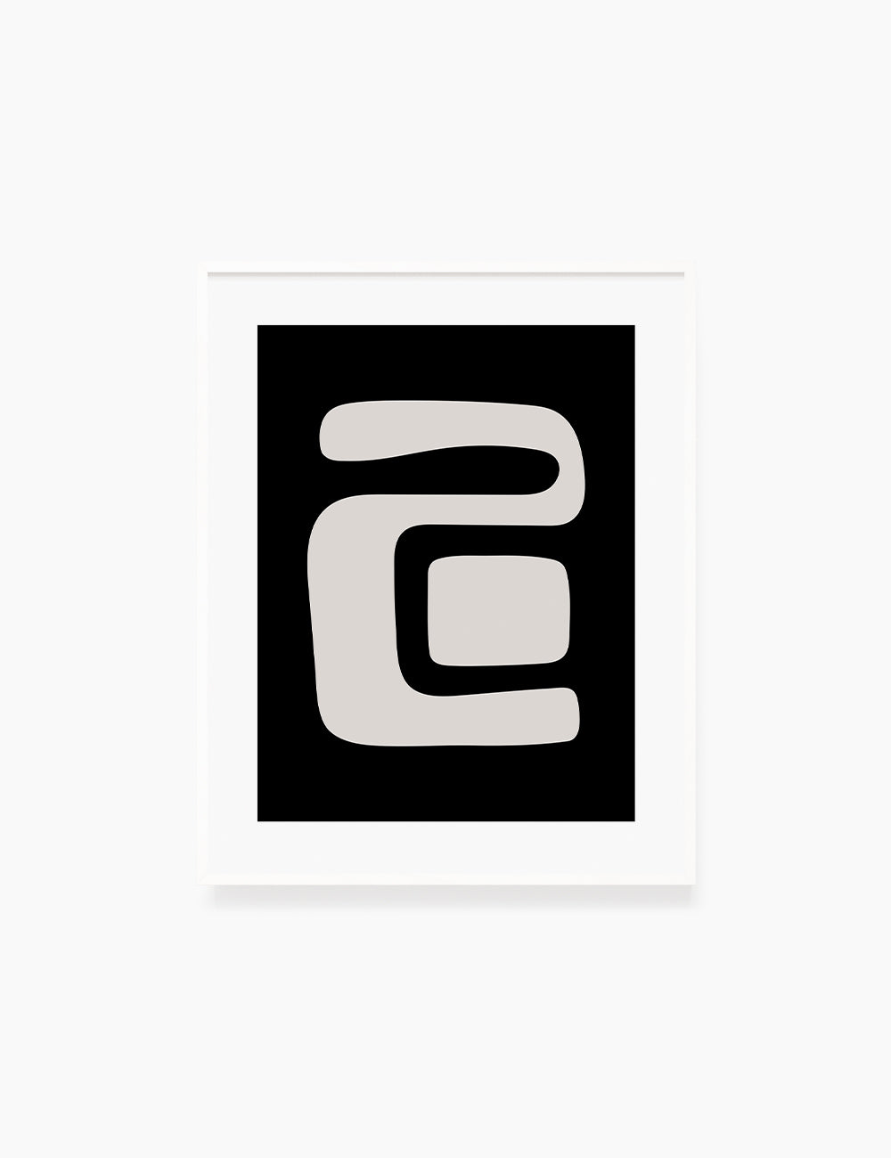 Black and Beige Minimalist Art. Abstract Shapes.