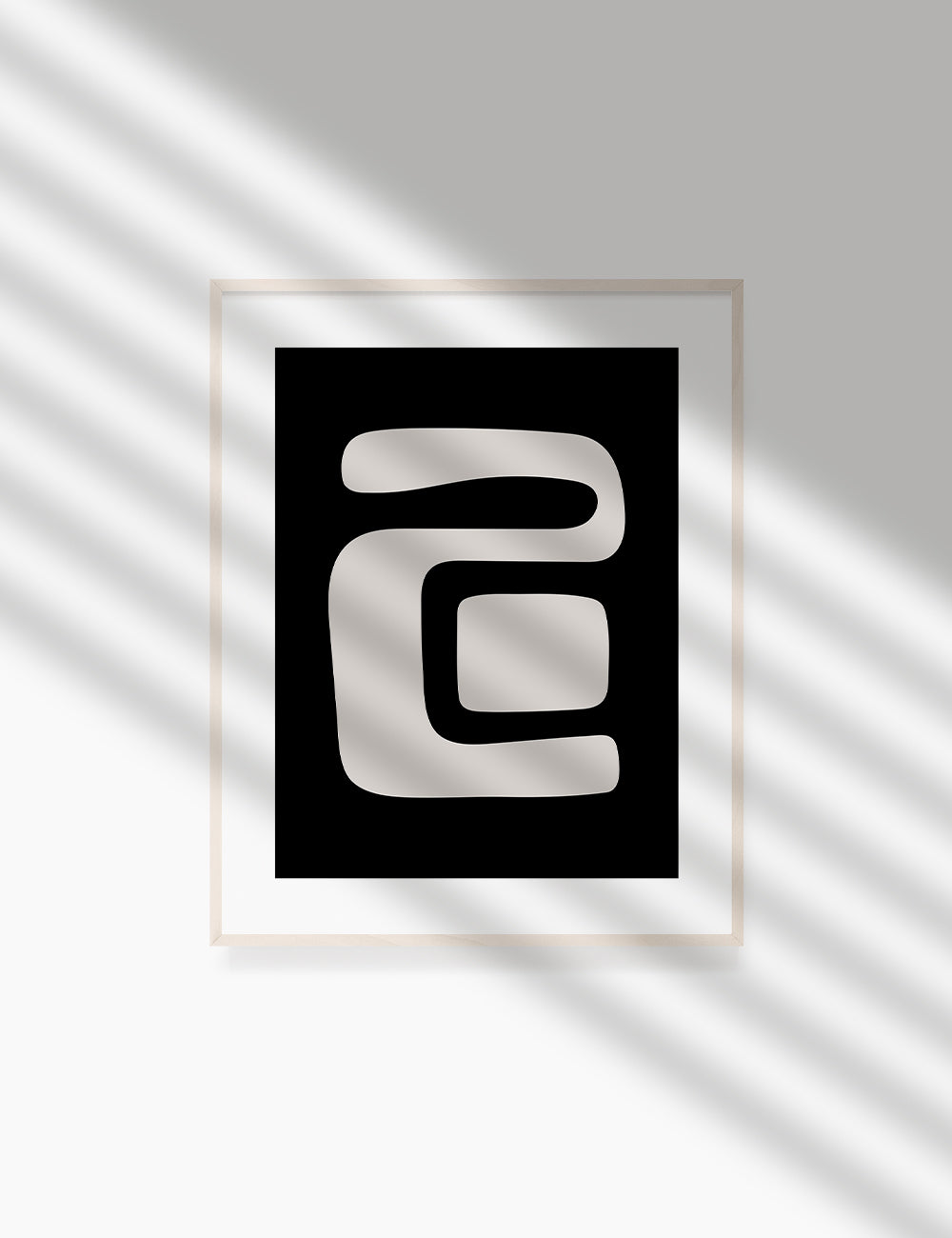 Black and Beige Minimalist Art. Abstract Shapes.