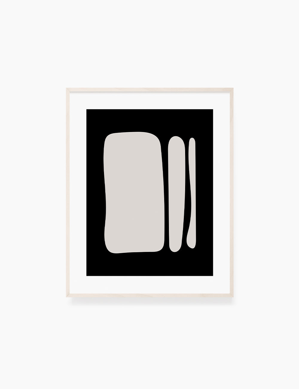 Black and Beige Minimalist Art. Abstract Shapes.