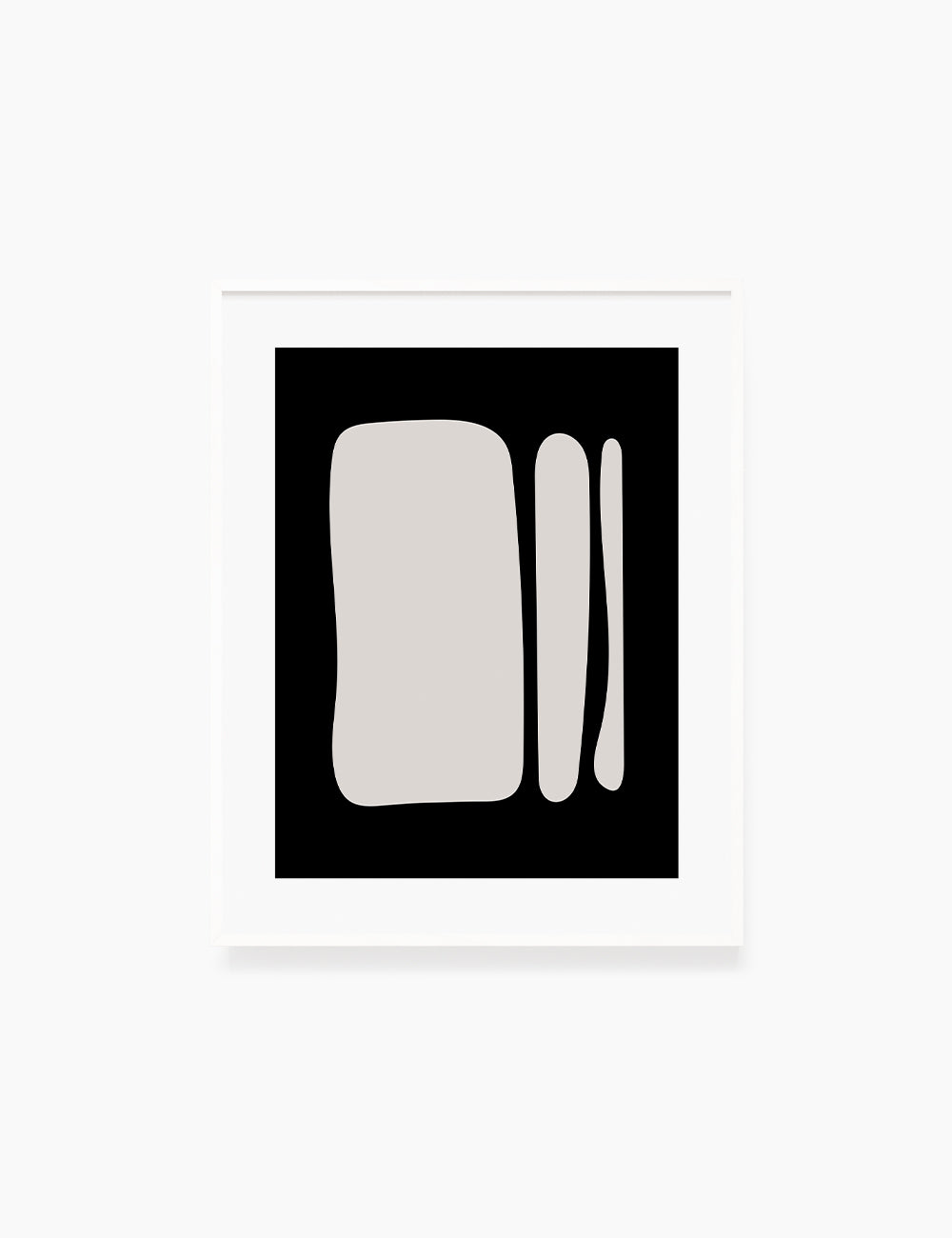Black and Beige Minimalist Art. Abstract Shapes.