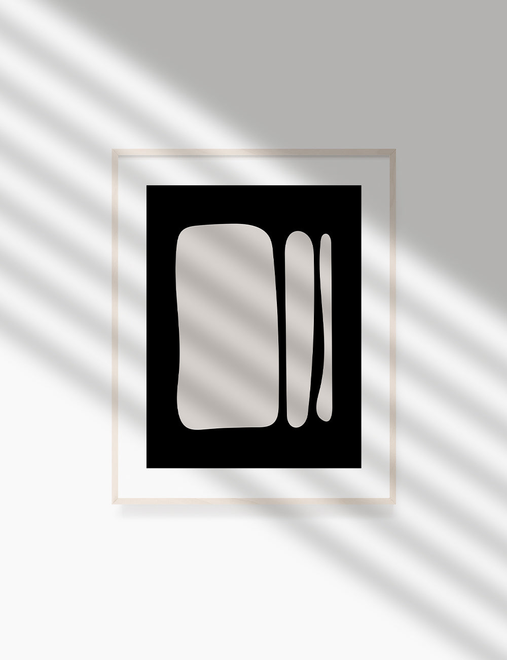 Black and Beige Minimalist Art. Abstract Shapes.