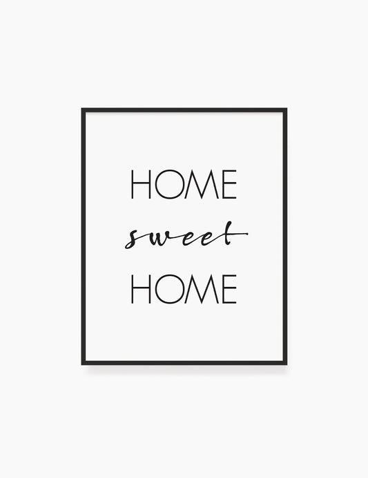 Printable Wall Art Quote: HOME SWEET HOME Printable Poster. WA005 - Paper Moon Art & Design