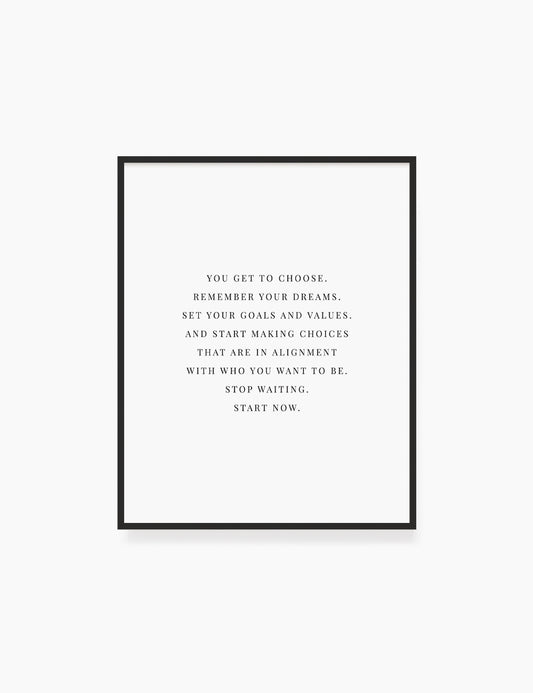 Printable Wall Art Quote: START NOW Printable Poster. Inspirational Quote. Motivational Quote. WA013 - Paper Moon Art & Design