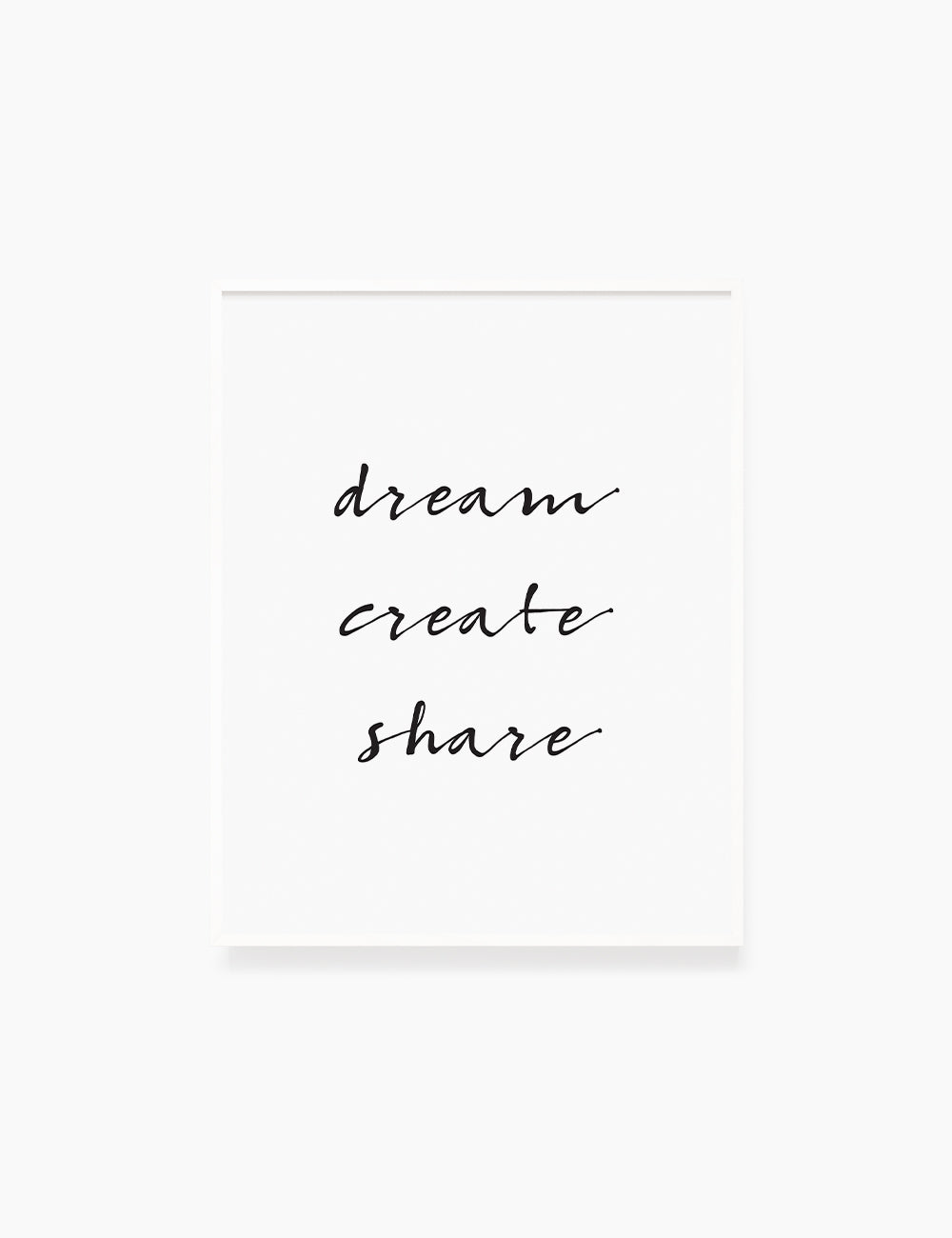 Printable Wall Art Quote: DREAM. CREATE. SHARE. Printable Poster. Inspirational Quote. Motivational Quote. WA014 - Paper Moon Art & Design