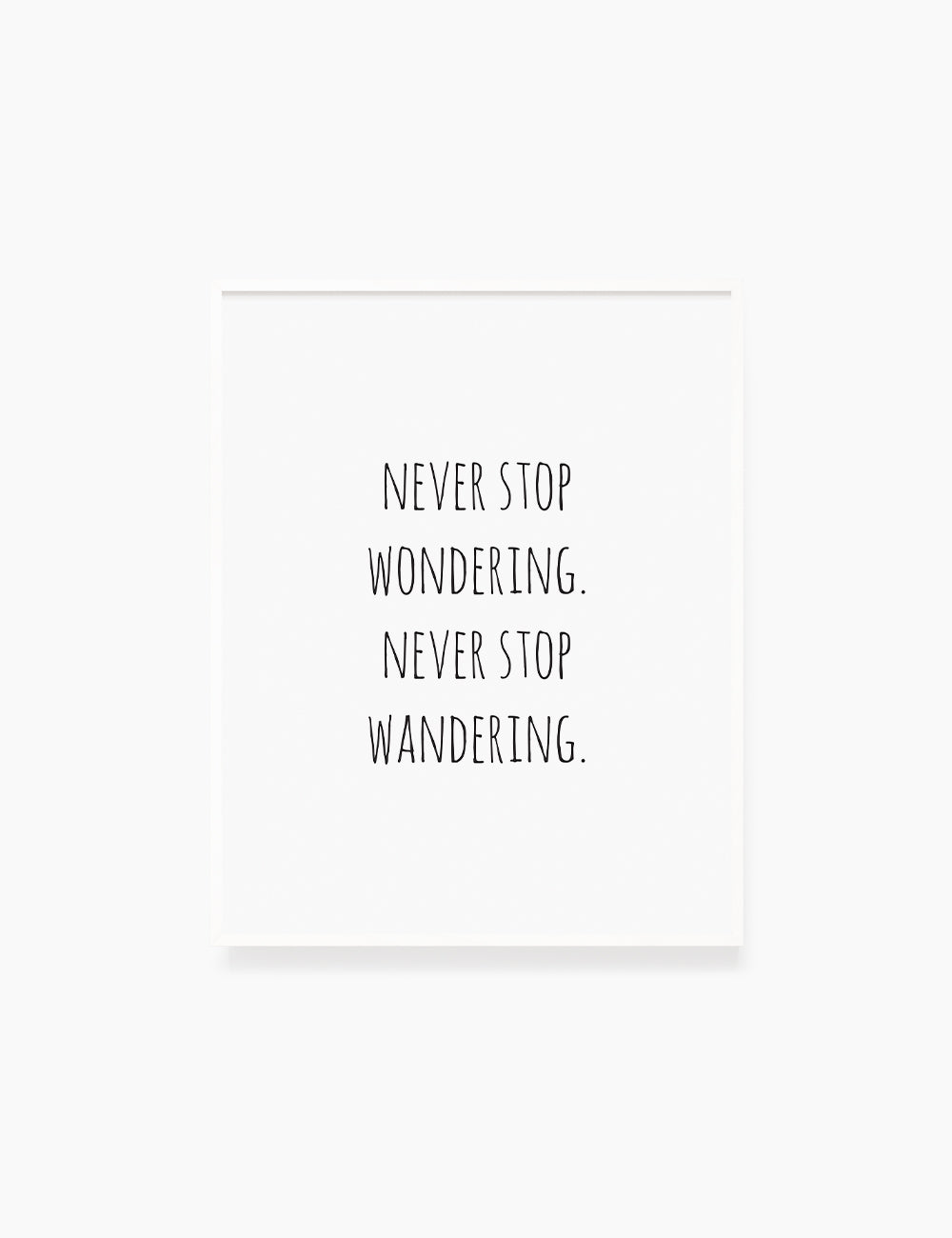 Printable Wall Art Quote: NEVER STOP WANDERING. Printable Poster. Inspirational Quote. Motivational Quote. WA015 - Paper Moon Art & Design