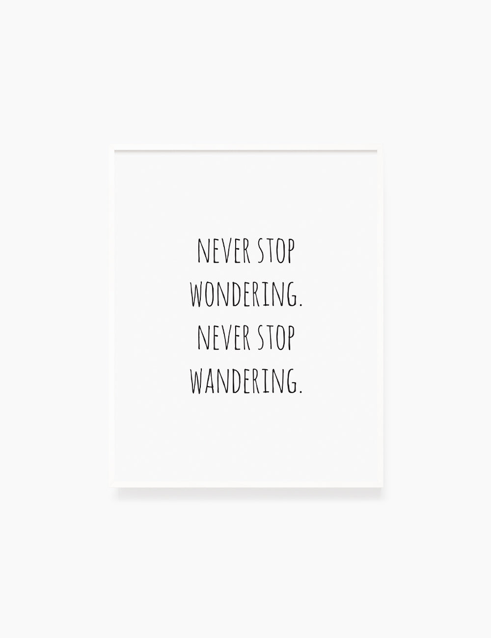 Printable Wall Art Quote: NEVER STOP WANDERING. Printable Poster. Inspirational Quote. Motivational Quote. WA015 - Paper Moon Art & Design