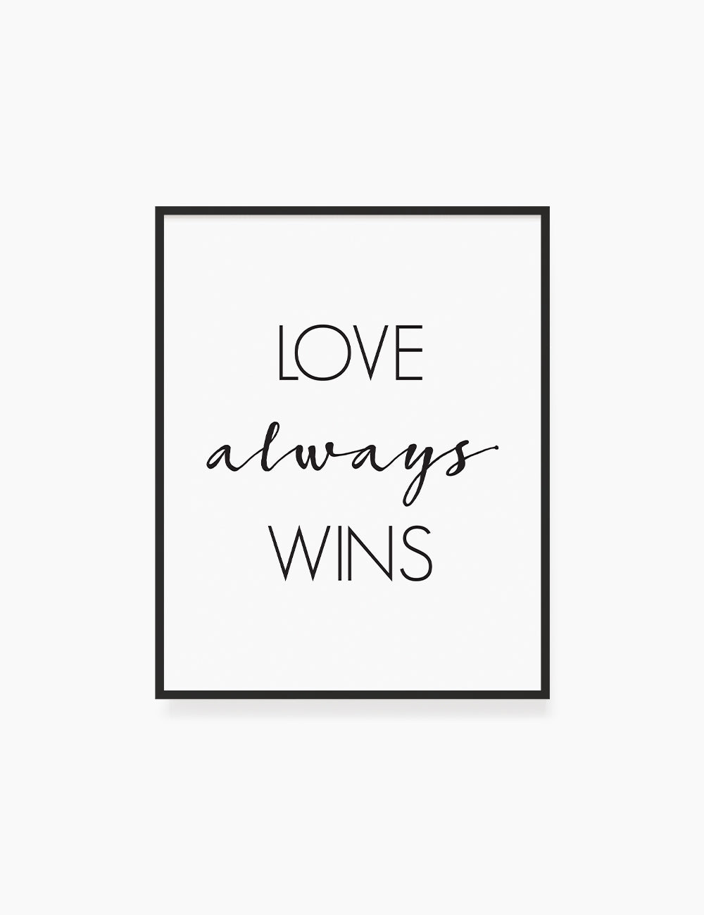 Printable Wall Art Quote: LOVE ALWAYS WINS – PAPER MOON Art  Design