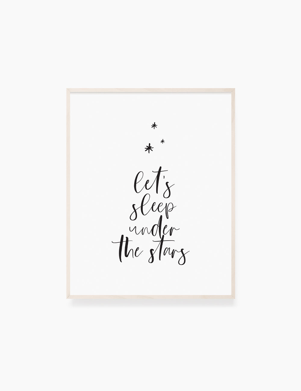 Printable Wall Art Quote: LET'S SLEEP UNDER THE STARS. Printable Poster. Stars Quote. WA030 - Paper Moon Art & Design