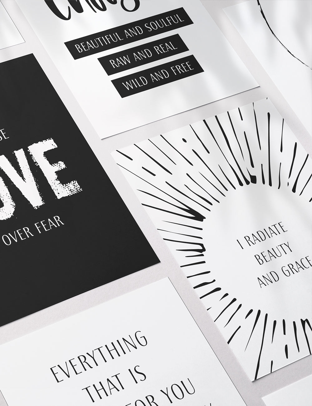 Vision Board Printables | Printable Vision Board Kit | Printable Affirmation Cards | Insprational & Motivational Quotes | Printable Quotes | Printable Journal & Planner Cards | 3.5x5 | 3x4 | 2x3 | PDF + JPEG | Planner Printables | Planner Accessories | Black and White | Clean Design | Minimal Aesthetic