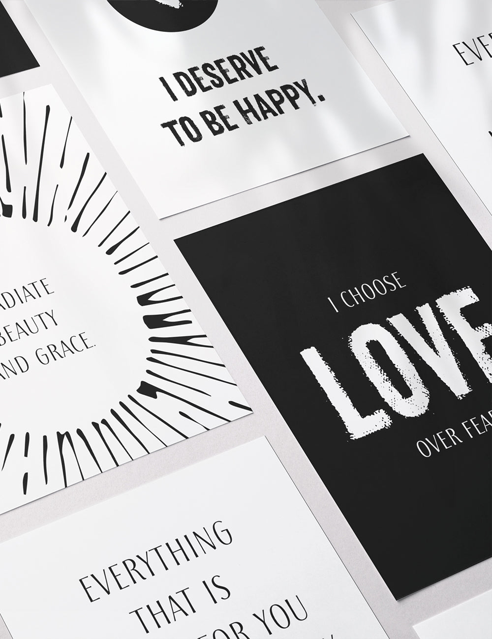 Vision Board Printables | Printable Vision Board Kit | Printable Affirmation Cards | Insprational & Motivational Quotes | Printable Quotes | Printable Journal & Planner Cards | 3.5x5 | 3x4 | 2x3 | PDF + JPEG | Planner Printables | Planner Accessories | Black and White | Clean Design | Minimal Aesthetic