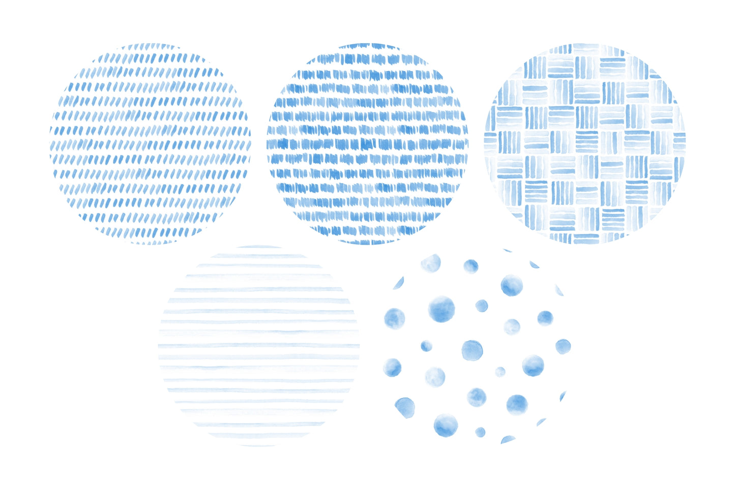 Watercolor Patterns 01 Blue Watercolor Seamless Patterns