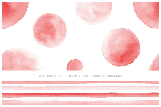 Watercolor Patterns 01 Red Watercolor Seamless Patterns