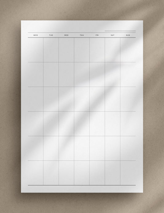 UNDATED Printable Monthly Planner | Portrait | Vertical | Landscape | Horizontal | A4 | US Letter | Sunday + Monday Start | Printable Planner Pages | Minimal Aesthetic | Clean Design | PDF + JPEG | Planner Printables