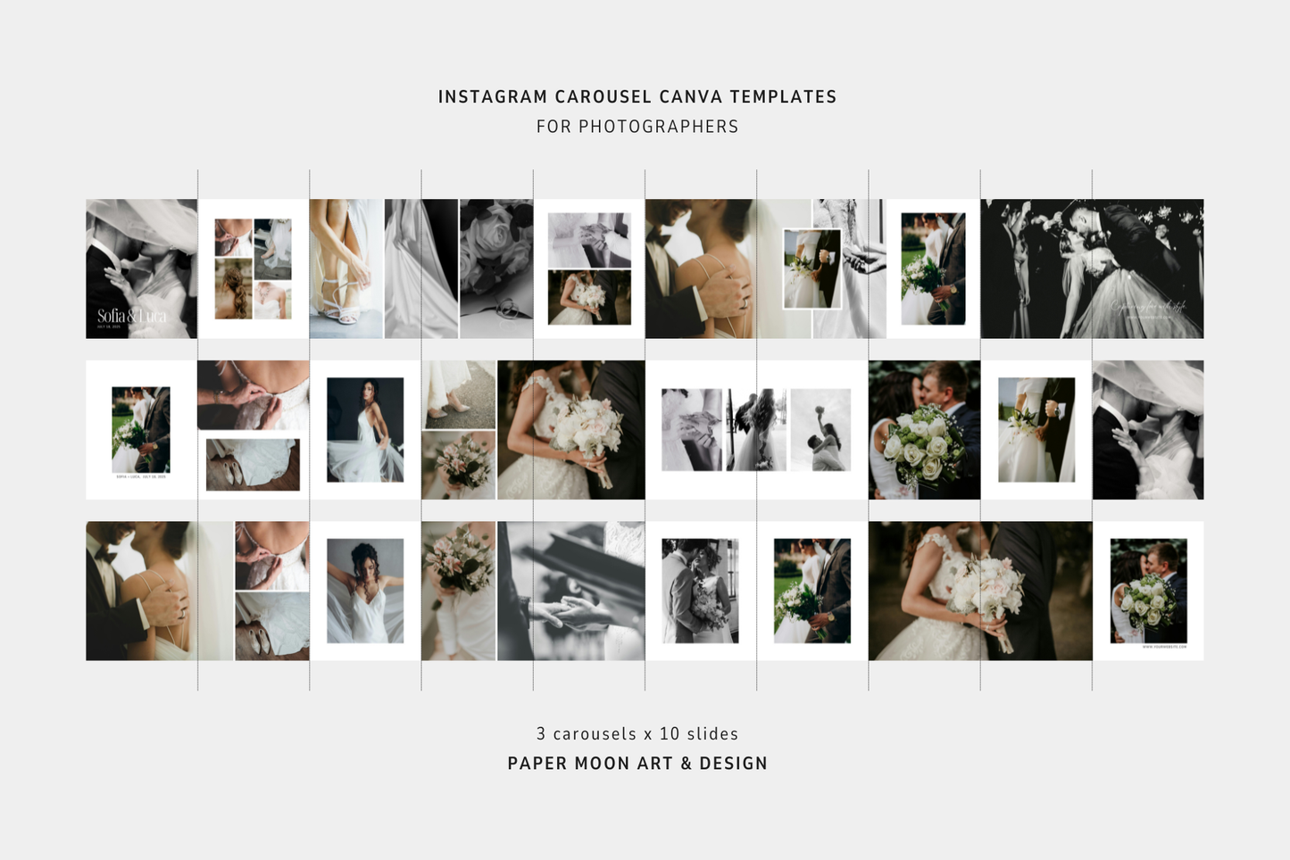 Instagram Photo Carousel Canva Templates Bundle | Portrait & Wedding Photography