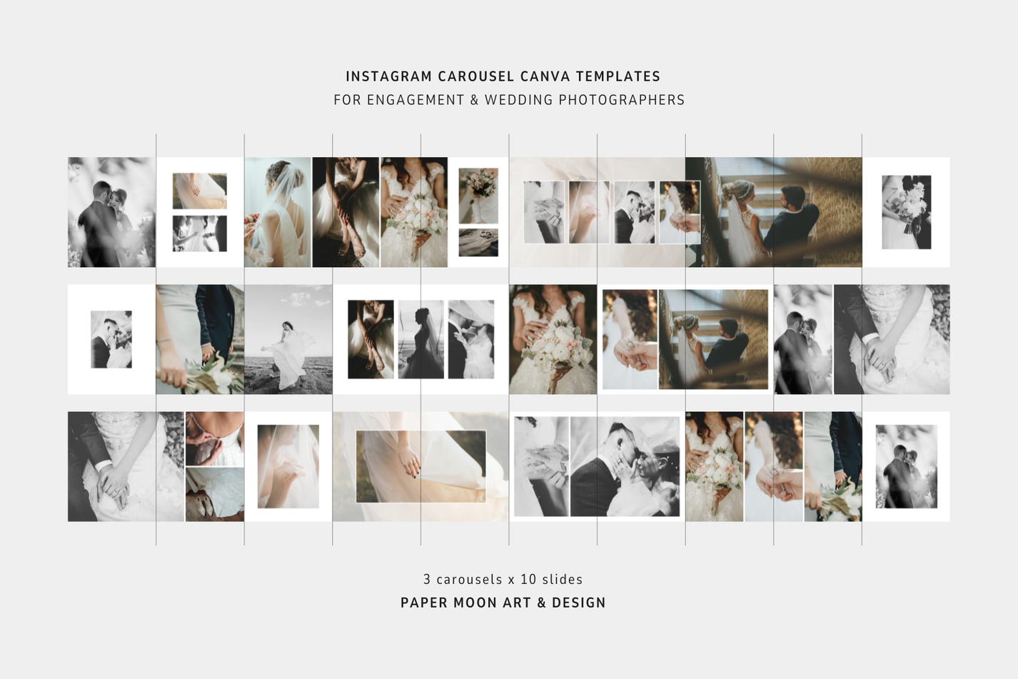 Instagram Carousel Canva Templates Engagement and Wedding Photography