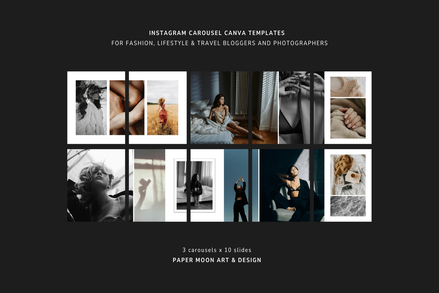 Instagram Photo Carousel Canva Templates Bundle | Fashion, Lifestyle & Travel Photography