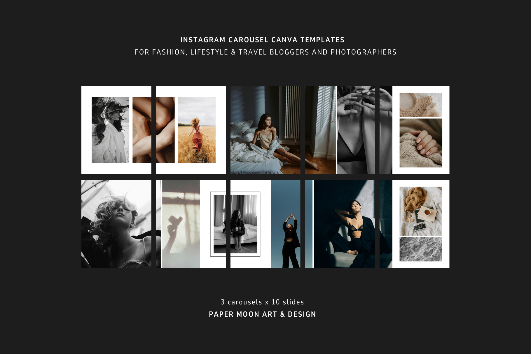 Instagram Photo Carousel Canva Templates Bundle | Fashion, Lifestyle & Travel Photography