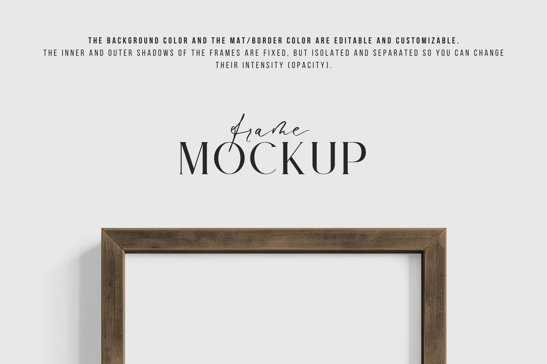 Thick Wooden Frame Mockup 5:7 A4 Portrait Vertical Frame Mockup PNG + PSD Template